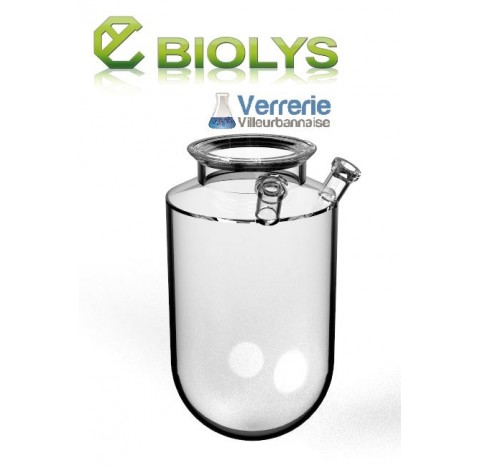 Reacteur 10 litres cylindrique DN150 à rainure, avec 1 col DN20 PZ, en verre borosilicate