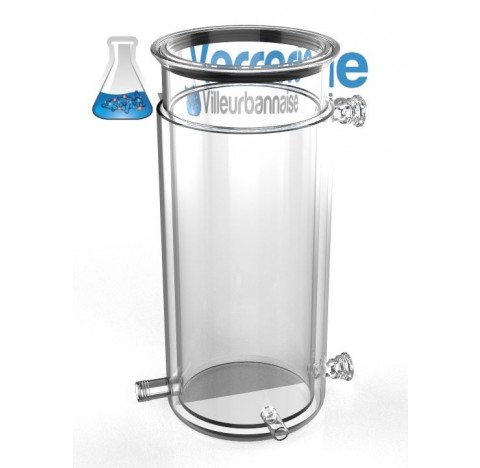 Réacteur 12 litres double enveloppe double sortie sur le fond GL32 et GL25 bride d'ouverture DN200 à