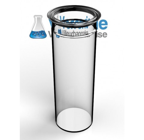 Réacteur 7 litres fond plat DN150 à gorge en verre borosilicate