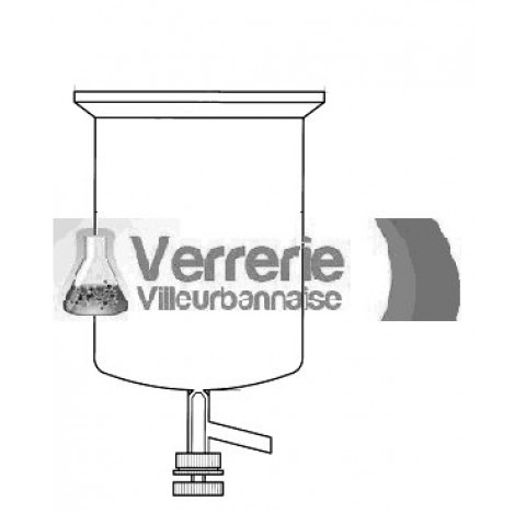 Reacteur verre avec vanne de soupape de decharge passage 10mm au fond type L volume  15000 ml diamet