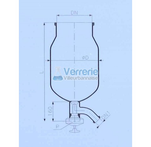 Vanne manuelle pour cuve en verre industriel