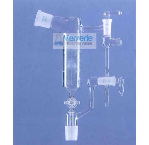 Distributeur selon Anschultz-Thiele courbe 25 ml rodage 14/23 robinet cle verre fabrique dans nos at