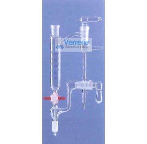 Distributeur selon Anschultz-Thiele 100 ml rodage 29/32 robinet cle teflon fabrique dans nos atelier