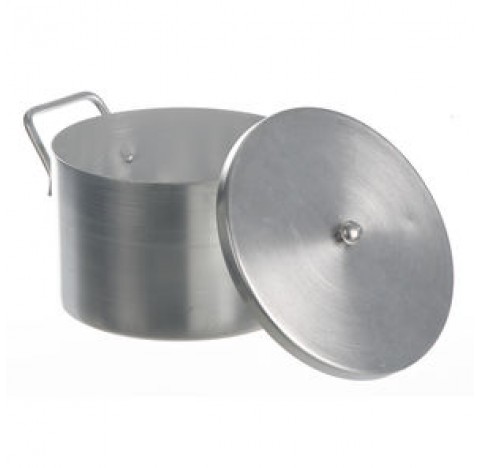 Recipient aluminium 3 litres hauteur 120mm diam int 200mm avec couvercle et poignees