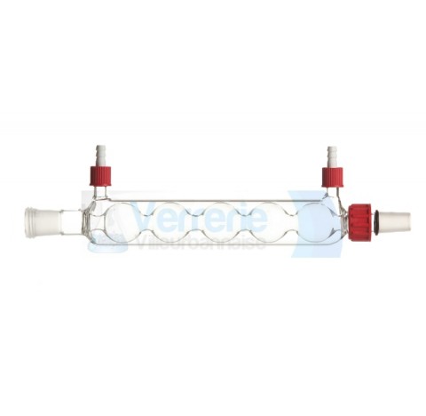 Refrigerant a 5 boules 2 rodages 19/26 rodaviss GL14 longueur utile 250 mm livre avec bouchon et oli