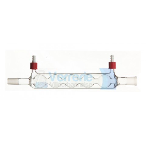 Refrigerant a 5 boules 2 rodages 19/26 GL14 longueur utile 250 mm livre avec bouchon et olive plasti