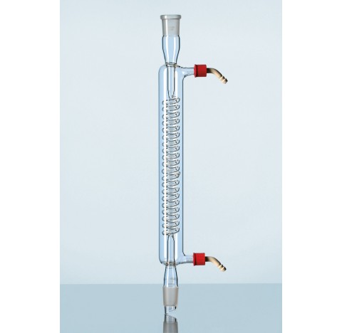 Refroidisseur a spirale DURAN, avec 2 embouts devissable en plastique, NS 24/29, longueur de gaine 3