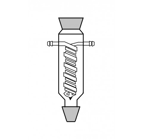 Refrigerant double serpentin longueur utile 250 mm rodage 45/40 olive en verre