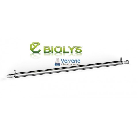 Réfrigérant longueur utile 1000 mm rodages 29/32 male et femelle, olvie diamètre 10 mm en verre
