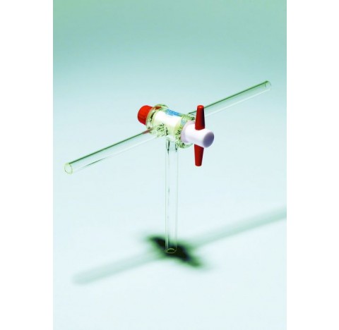 Robinet cle PTFE 3 voies en T 2,5mm