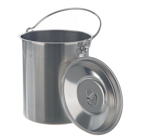 Seau inox 2 litres hauteur 170mm diam int 135mm avec anse et couvercle