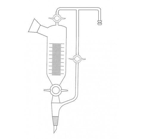 Separateur de distillation Bertrand 150 ml rodage 29/32 et robinet voie 2,5 mm cle verre