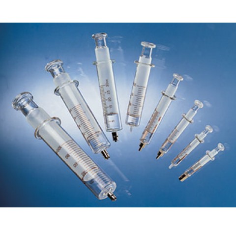 Seringue 10 ml verre Luer métallique sterilisable jusqu'a 200 degre en 2 parties avec embout Luer lo