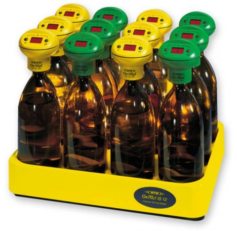 SET pour 2 postes de mesure, complet avec 2 tetes de mesure OxiTop (1 jaune, 1 verte),  2 flacons ec
