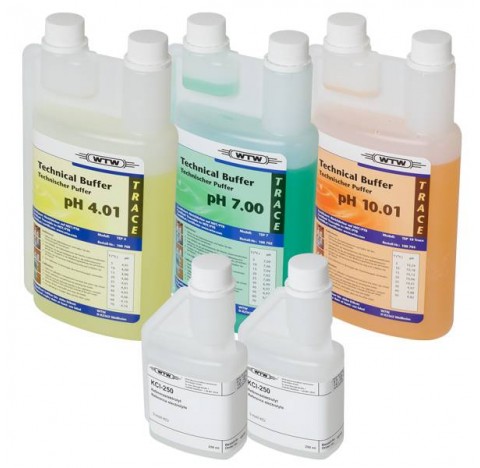 Set de maintenance et de calibration avec solutions de tampons techniques pour Electrodes WTW a gel,