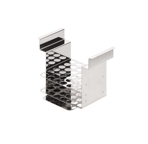 Support de tubes pour 42 tubes a essai 40x10/11 mm en acier inoxydable, resiste a 150 degre , convie