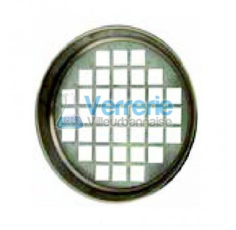 Tamis analytique perforation carre diametre 500 mm hauteur 80 mm maille  4 mm  avec numero d'identif