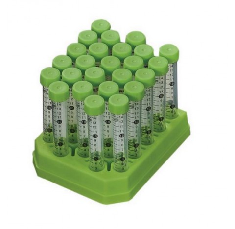 Tubes a centrifuger, haute performance, bouchon plat, polypropylene, 25 tubes/portoir, 2 portoirs/pa