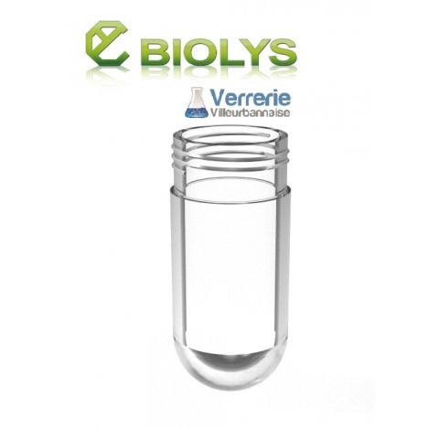 Tube à centrifuger en verre borosilciate diametre 44 mm longueur 99 m fond rond capacité environ 90 