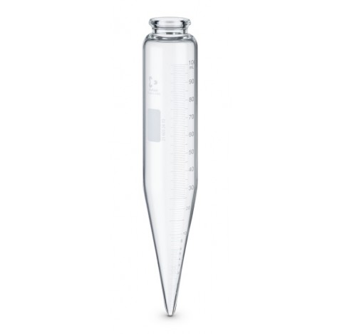 Tube a centrifuger a huile DURAN, a fond conique, long cone, graduation tous les ml, 100 ml, pour de