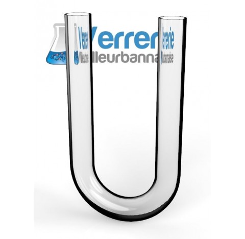 Tube en U diam 28 hauteur 220mm entraxe 100mm verre pyrex fabrique dans nos ateliers en France