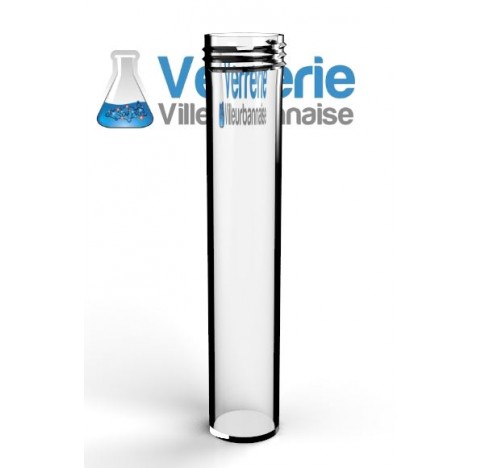 Tube fond plat GL45 longueur 220 mm diamètre 42 mm, en verre borosilicate