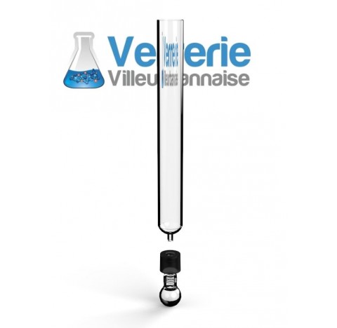 Tube sèche cigare an verre borosilicate capsule percée et joint caoutchouc/PTFE percé 6 mm