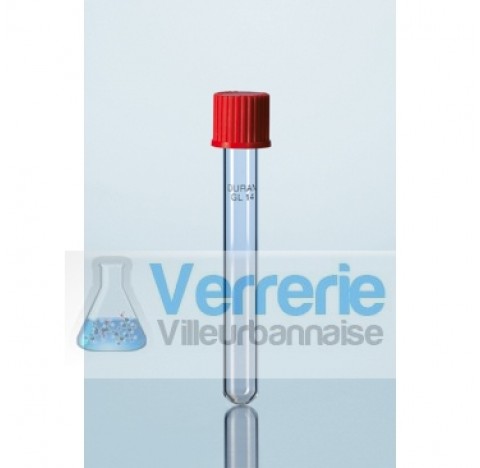 Tube a culture en verre avec filetage DIN, et capuchon vissable en PBT, 12 x 100 mm, GL 14, 6 ml Ven