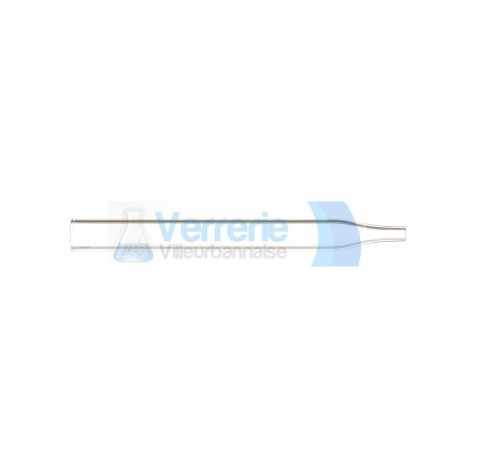 Tube a reduction diam 20 lg 180mm   verre pyrex fabrique dans nos ateliers en France
