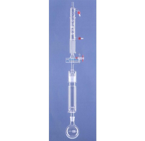 Soxhlet de Twisselman 100 ml complet  constitue d'un ballon 250 ml 29/32 , extracteur Twisselman 100