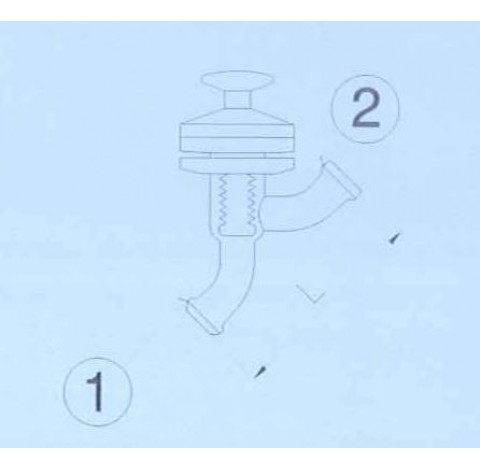 Vanne / robinet en verre 2x DN 50 KZB et KZA cle manuelle en PTFE longueur 400 mm (systeme devissabl