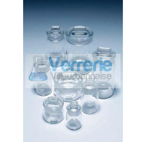 Vase de pesee diametre 40 mm hauteur 80 mm capacite 60 ml Recipient en verre avec couvercle rode eta