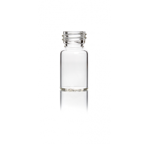 Vial de diagnostic de 10 ml en verre clair 5.1 avec un filetage 22R3 diametre 25,25 mm hauteur 50 mm, pack de 154 vials, taille de bouchon 20 mm