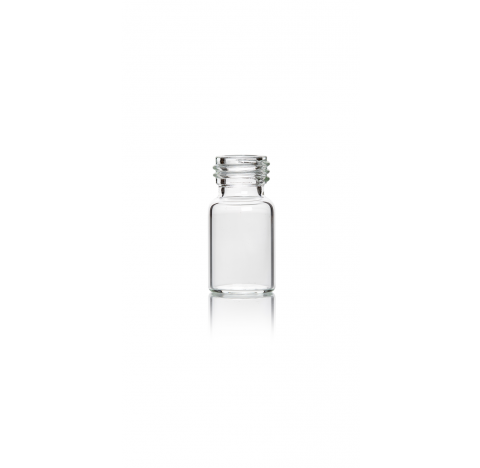 Vial de diagnostic de 3 ml en verre clair 5.1 avec un filetage 15.5R4 diametre 18 mm hauteur 36 mm, pack de 320 vials, taille de bouchon 14 mm