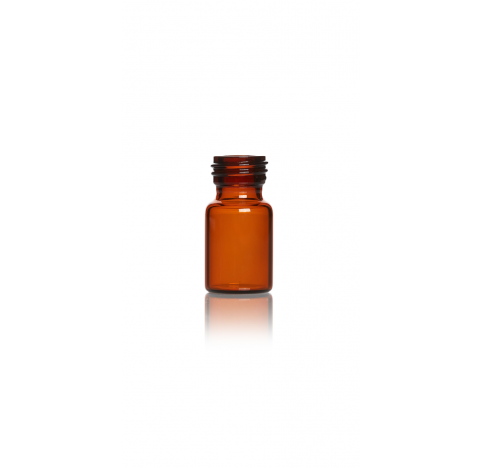Vial de diagnostic de 3 ml en verre brun 5.1 avec un filetage 15.5R4 diametre 18 mm hauteur 36 mm, pack de 320 vials, taille de bouchon 14 mm
