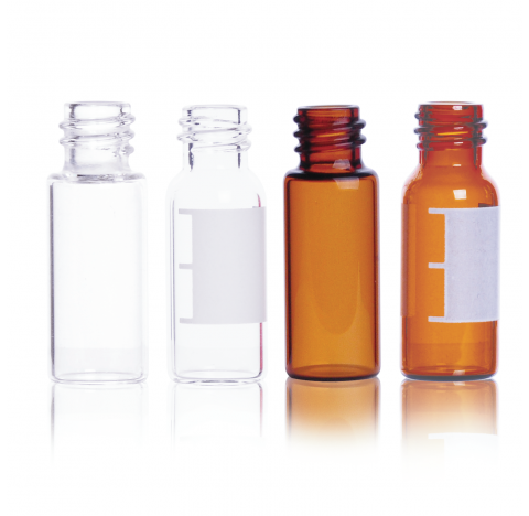 Fiole en verre transparent 2 ml a col filete 8-425, 12 mm x 32 mm (Boite de 100). WHEATON MicroLiter