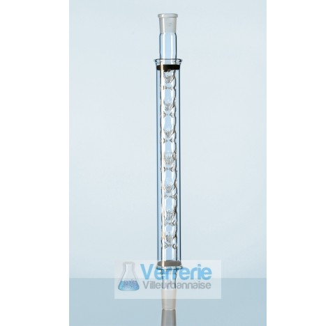 Colonne de Vigreux, avec gaine de verre, avec 2 NS 29/32, longueur utile 300 mm longueur totale 450 