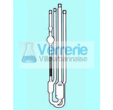 Viscosimetres Ubbelohde (DIN) avec tube et filetages supp a niveau suspendu pour la deter. de la vis