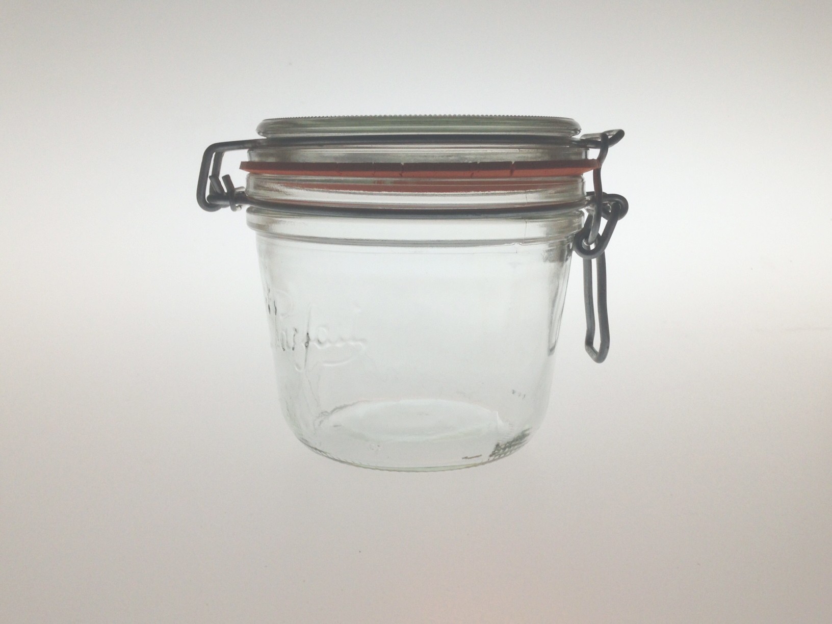 Bocal a terrine LPS 500 ml en verre blanc avec joint caoutchouc, bocaux