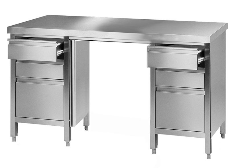 Bureau Paillasse De Laboratoire 2500x750mm Hauteur 750mm En Inox