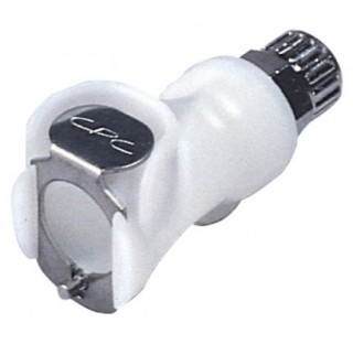 Raccord rapide pour tuyau diametre interne 4 mm diametre externe 6 mm en POM logueur 47 mm avec vann