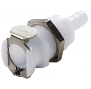 Raccord rapide pour tuyau diametre interne 6.5 mm en POM longueur 50 mm sans vanne alesage plaque di