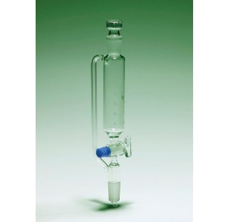 Ampoule de coulee isobare 1000 ml rodages 29/32 bouche robinet verre voie de 4 mm avec bouchon plast