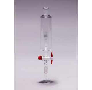 Ampoule cylindrique non graduee non bouchee 250ml cle PTFE tube d'ecoulement rode 19/26 et 24/29