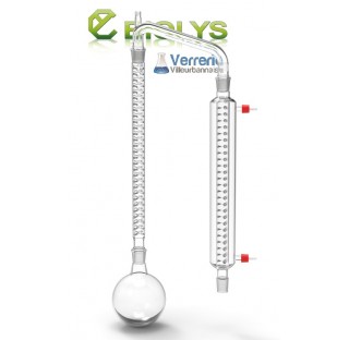 Ensemble a eau distiller 1 litre en 29/32 compose de : un ballon 1 litre , une colonne vigreux longu