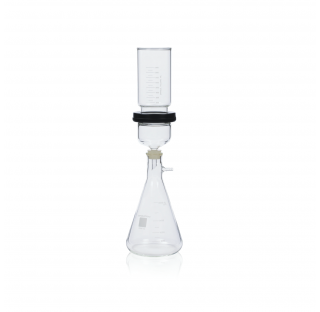 Ensemble de filtration sous vide, 90 mm, verre borosilicate de Type I clair, avec support en verre f