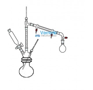 Appareil en verre a huiles essentielles pour distillation 500ml constitue de:Un ballon 500 ml avec r