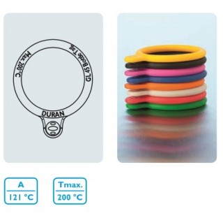 Bague pour flacon GL45 DURAN bouteilles laboratoire bleu de silicone