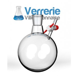 Tube Shlenk forme ballon 500 ml rode 29/32 avec robinet cle verre voie de 2,5 mm verre Pyrex verreri