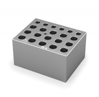 Block pour assortiments de tubes a essai pour 0,5 ml , 1,5 ml et 2 ml , 6 trous diam 7,9 mm prof 27,